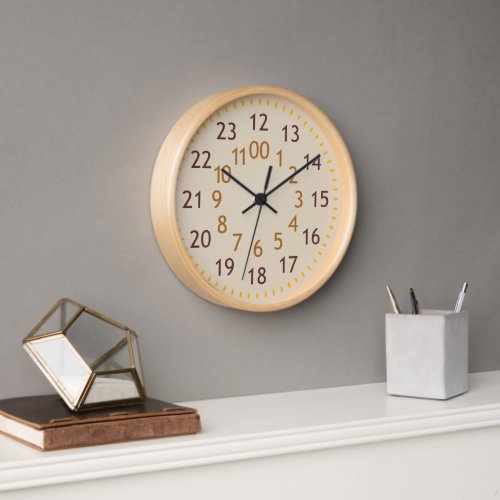  All Hours Earthy Natural Wood Frame Decorative Clock