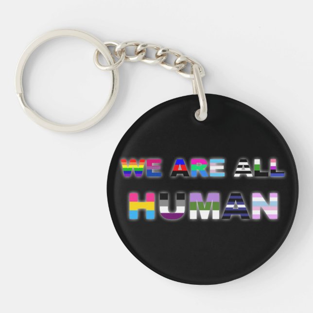 All Human Black Keychain (Front)