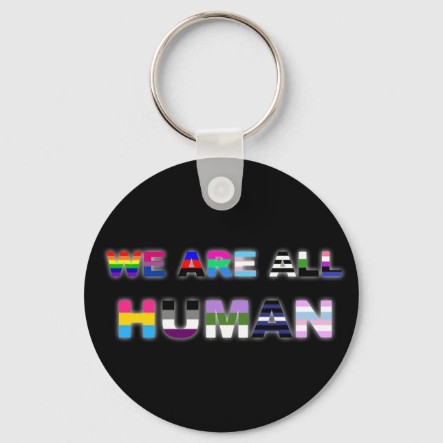 All Human Black Keychain (Front)