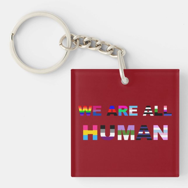 All Human Red Keychain (Front)