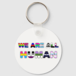 All Human White Keychain