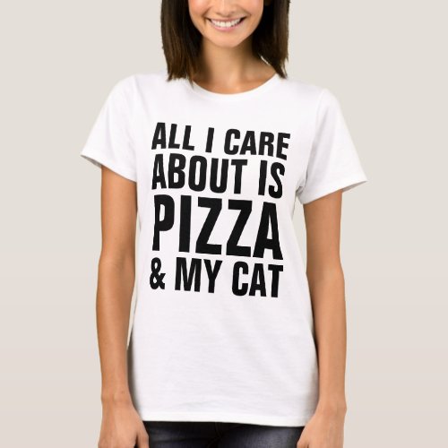 ALL I CARE ABOUT IS PIZZA  MY CAT Flowy Crop Tank