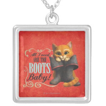 All I Need Are The Boots (color) Silver Plated Necklace by pussinboots at Zazzle