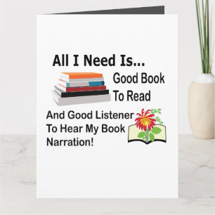 All I Need Good Book and Listener Reading Greeting Card