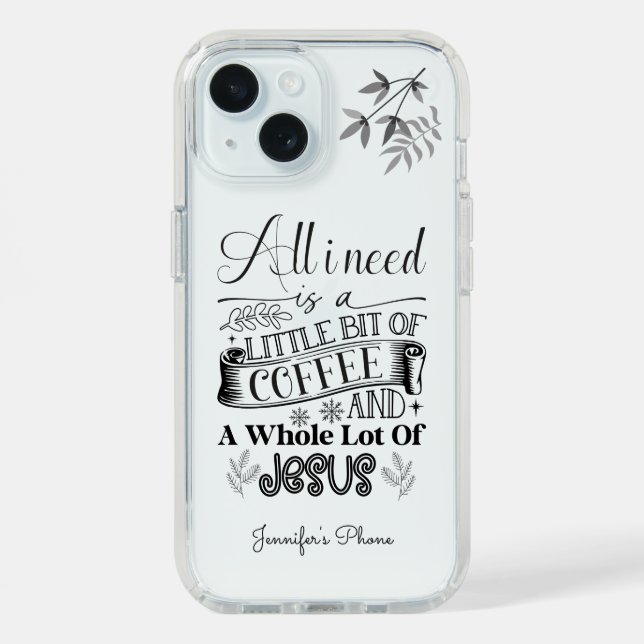 All I need is a coffe and jesus typography Speck iPhone Case (Front (Blue))