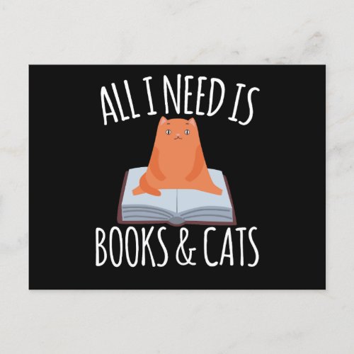 All I Need Is Books  Cats Reading  Postcard