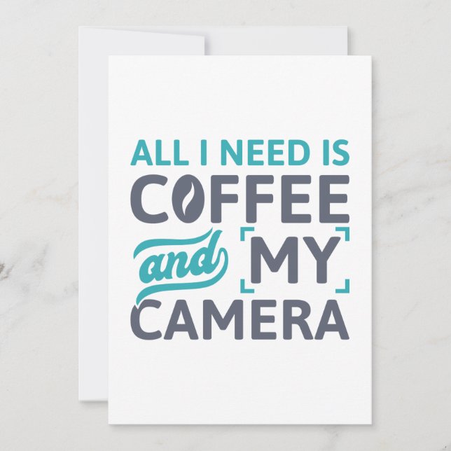 All I Need Is Coffee And My Camera Thank You Card (Front)