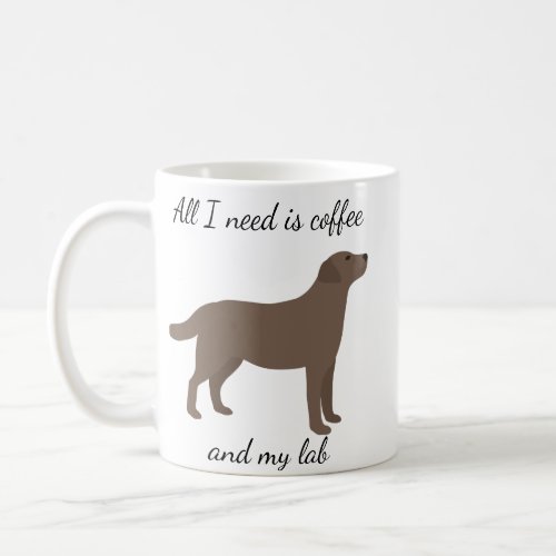 All I Need is Coffee and My Lab Chocolate Coffee Mug