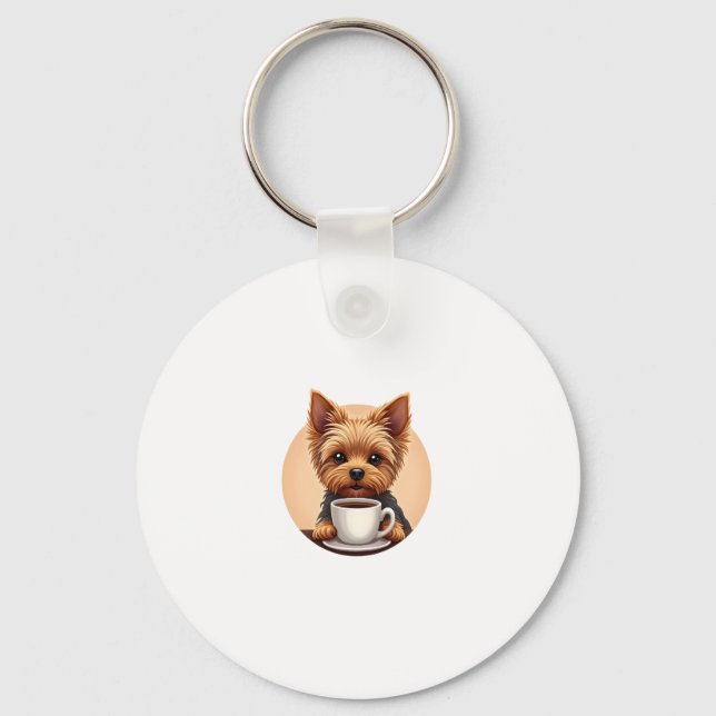 All I Need is Coffee and My Yorkie Keychain (Front)