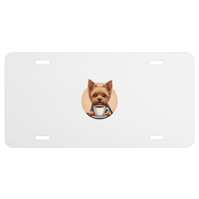 All I Need is Coffee and My Yorkie License Plate (Front)