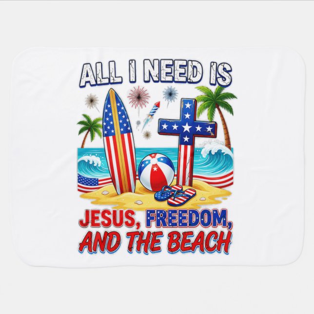 ALL I NEED IS JESUS BABY BLANKET (Horizontal)