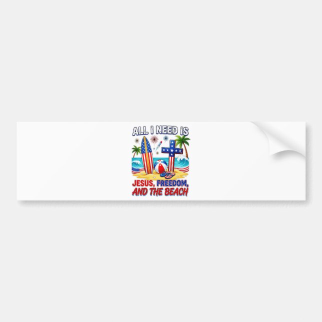 ALL I NEED IS JESUS BUMPER STICKER (Front)
