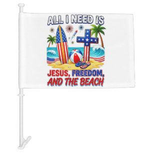 ALL I NEED IS JESUS CAR FLAG