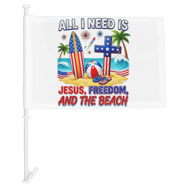 ALL I NEED IS JESUS CAR FLAG (Front)