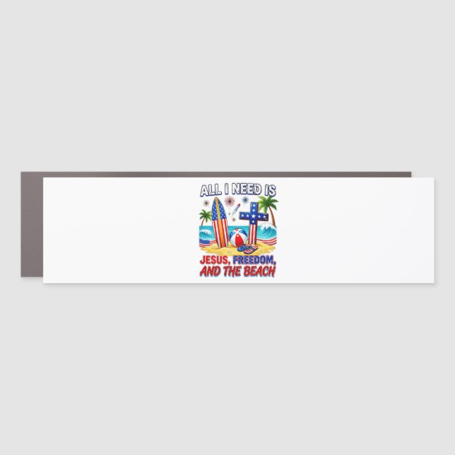 ALL I NEED IS JESUS CAR MAGNET (Front)