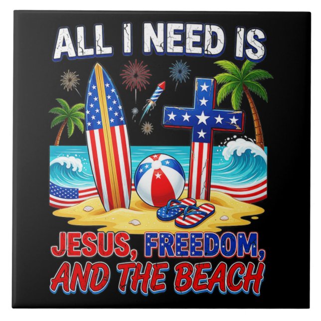 ALL I NEED IS JESUS CERAMIC TILE (Front)