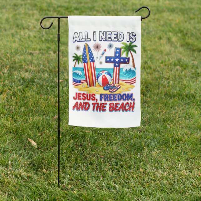 ALL I NEED IS JESUS GARDEN FLAG (In SItu)