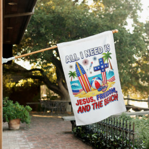 ALL I NEED IS JESUS HOUSE FLAG