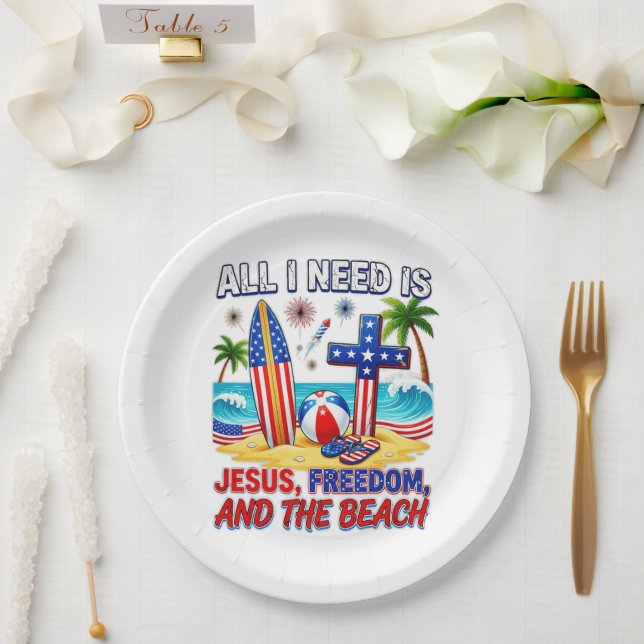 ALL I NEED IS JESUS PAPER PLATES (Wedding)