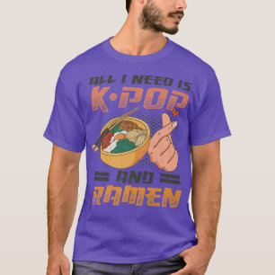 All I Need Is K-Pop And Ramen Finger Heart Kpop    T-Shirt