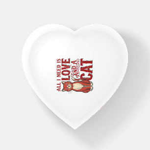 All I Need Is Love and a Cat Vintage Cat Lover Des Paperweight