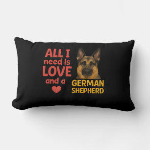 All I Need Is LOVE and a German Shepherd Lumbar Pillow