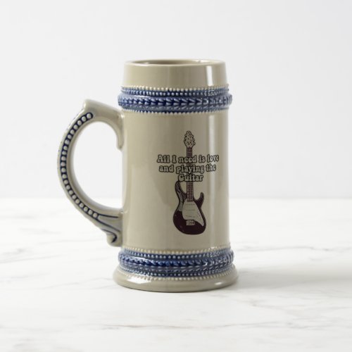 All i need is love and playing the guitar vintage beer stein