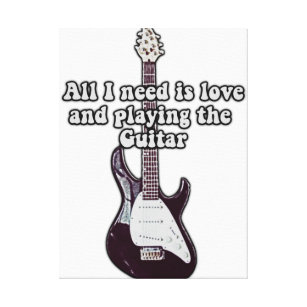 All i need is love and playing the guitar. vintage canvas print