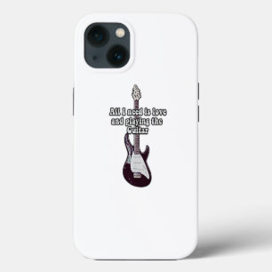 All i need is love and playing the guitar. vintage iPhone 13 case