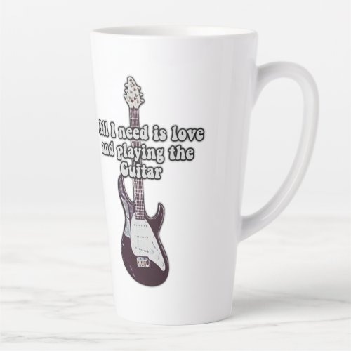 All i need is love and playing the guitar vintage latte mug