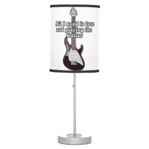 All i need is love and playing the guitar. vintage table lamp