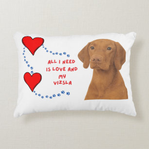 All I Need Is Love & My Vizsla – Accent Pillow 🐾❤