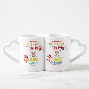 All I Need Is My Dog And Football Coffee Mug Set
