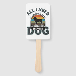 All I Need Is My Dog Vintage Engraving Dog Lover D Hand Fan