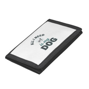 All I Need Is My Dog Vintage Engraving Dog Lover D Tri-fold Wallet