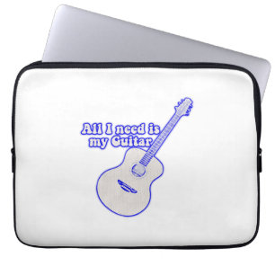 All i need is my guitar. motivational words laptop sleeve