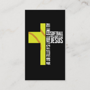 All I Need is Softball and Jesus Gift Business Card