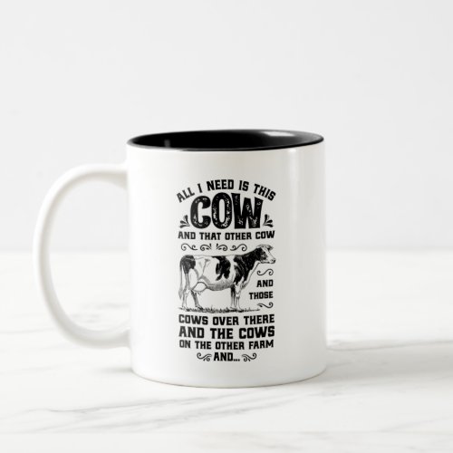 All I need is this cow and that on the other farm Two_Tone Coffee Mug