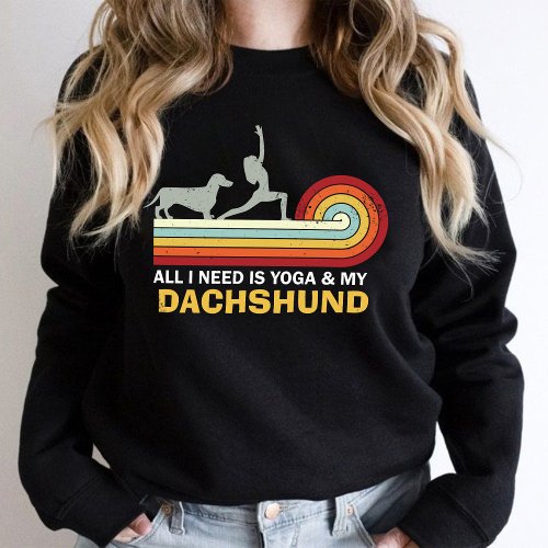 All I Need Is Yoga and My Dachshund funny vintage T_Shirt