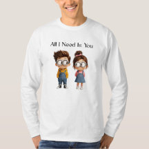 All I need Is You | Cute Cartoon Boy & Girl Lookin