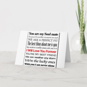 ALL I NEED IS "YOU" IN THIS WORLD ANNIVERSARY CARD