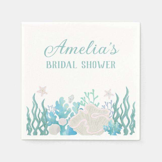 All I Sea Beach Ocean Bridal Shower Napkins (Front)