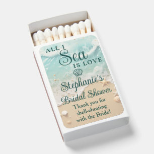 All I Sea Is Love Beach Bridal Shower Custom Favor Matchboxes