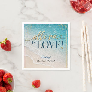 All I Sea Is Love Beach Bridal Shower Napkins