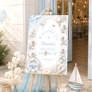 All I Sea Is Love Beach Bridal Shower Welcome Foam Board
