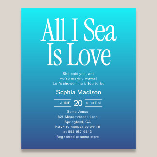 All I Sea Is Love Bridal Shower Blue Flyer