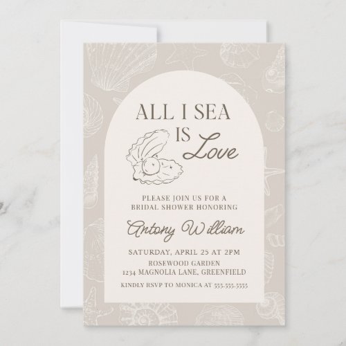 All I Sea Is Love Bridal Shower Invitation