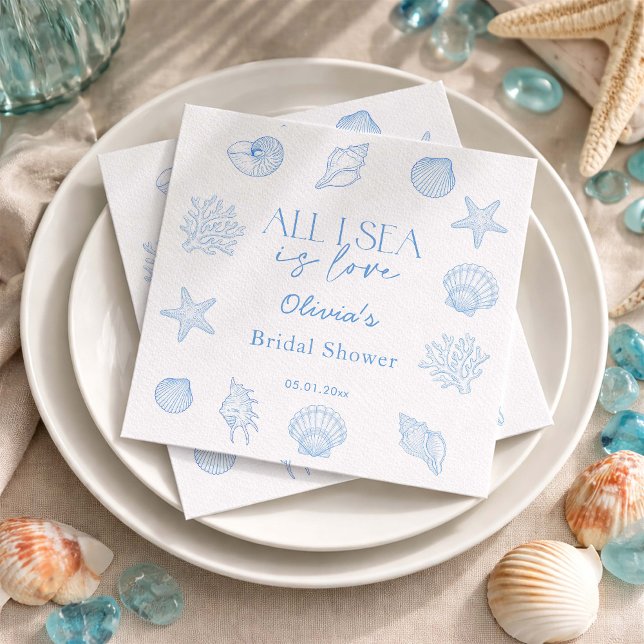 All I Sea Is Love Bridal Shower  Napkins (Creator Uploaded)