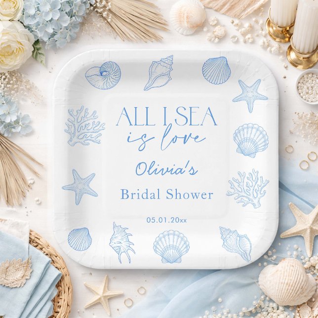 All I Sea Is Love Bridal Shower  Paper Plates (Creator Uploaded)