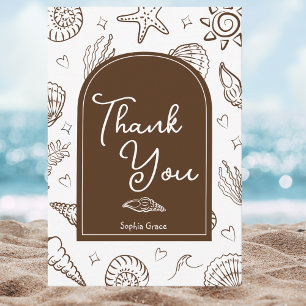 All I Sea is Love Brown Thank You Card